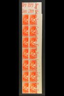 BANTAM WAR EFFORT VARIETY 1942-4 6d Red-orange, Issue 1, Vertical, Right Marginal Strip Of 14 Units With LETTERS & LOOPS - Unclassified