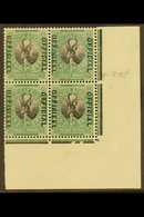 OFFICIALS 1929-31 ½d Black And Green, Issue 3, A Lower Right Corner Block Of Four, Showing The STOP VARIETY On Afrikaans - Unclassified