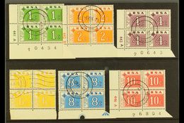 POSTAGE DUES 1972 Set In Blocks Of 4, Mostly Cylinders, SG D75/80, Used, Cancelled To Order (6 Blocks). For More Images, - Ohne Zuordnung