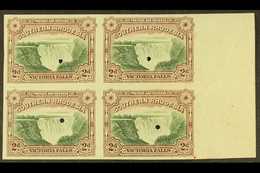 1935-41 VICTORIA FALLS 2d Green And Chocolate (as SG 35) - A Right Marginal IMPERF PROOF BLOCK OF FOUR, Each Stamp With  - Rodesia Del Sur (...-1964)