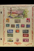 1862-1957 COLLECTION ON BEAUTIFULLY HAND-PAINTED PAGES. All Different Mint & Used Stamps On Thirty Four Colourful Hand-p - Other & Unclassified