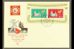 1955 National Philatelic Exhibition Miniature Sheet On Illustrated First Day Cover, SG MS561a, Zumstein 35, Mi. Block 15 - Altri & Non Classificati