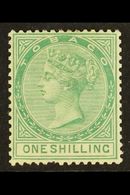 1879 1s Green, Wmk Crown CC, SG 4, Mint/unused, Pulled Perf, At Base, Fresh Looking Spacefiller, Cat.£400. For More Imag - Trinité & Tobago (...-1961)