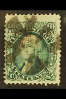 1867 10c Green, Perf.12, E Grill, Scott 89, SG 91, Fine Used. For More Images, Please Visit Http://www.sandafayre.com/it - Sonstige & Ohne Zuordnung