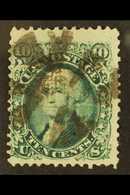 1867 10c Green, Perf.12, E Grill, Scott 89, SG 91, Fine Used. For More Images, Please Visit Http://www.sandafayre.com/it - Other & Unclassified