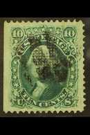 1867 10c Green, Perf.12, F Grill, Scott 96, SG 98, Fine Used, Jumbo-sized, Well Centred Example With Straight Edge At Le - Sonstige & Ohne Zuordnung