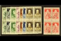 1936 Catholic Press Complete Set In BLOCKS OF FOUR, Mi 51/8, Very Fine Used (8 Blocks / 32 Stamps). For More Images, Ple - Sonstige & Ohne Zuordnung