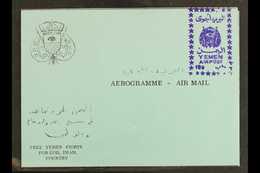 ROYALIST 1966 10b Violet "YEMEN AIRPOST" Handstamp (as SG R130/134) Applied To Complete Blue Aerogramme, Very Fine Unuse - Yémen