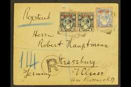 1900 (10th April) Registered Envelope To Germany Bearing 1899-1901 1a Pair (SG 1890 & 2½a (SG 192) Tied By Multiple Squa - Zanzibar (...-1963)