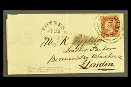 1842 "WESSEX" CANCELLATION ON COVER. 1842 (23 July) EL From Totnes To London Bearing 1d Red-brown 'LB' With 4 Margins Ti - Altri & Non Classificati