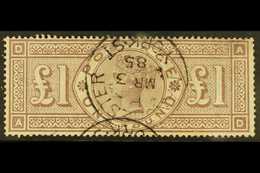 1884 (wmk Imperial Crowns) £1 Brown-lilac, SG 185, Very Fine Used By Lovely 1885 Manchester/York St Cds. A Gem! For More - Sonstige & Ohne Zuordnung