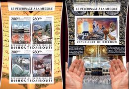 Djibouti 2016, Pergrinage In Mecca, 4val In BF +BF IMPERFORATED - Islam