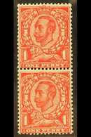 1912 1d Scarlet, Wmk Multiple Cypher, NO CROSS ON CROWN Variety In Vertical Pair, SG 350/350a, Never Hinged Mint. For Mo - Sin Clasificación