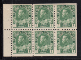 Canada 1911-25 MH Scott #104a 1c Admiral Pane Of 6 - Heftchenblätter