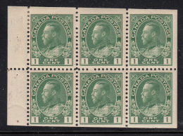 Canada 1911-25 MH Scott #104a 1c Admiral Pane Of 6 - Heftchenblätter