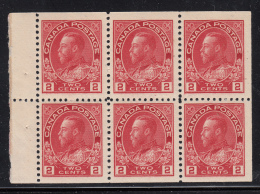 Canada 1911-25 MNH Scott #106a 2c Admiral Pane Of 6 - Booklets Pages