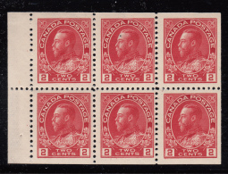 Canada 1911-25 MNH Scott #106a 2c Admiral Pane Of 6 Re-entry - Pages De Carnets