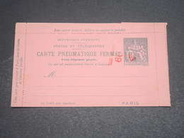 FRANCE - Entier Postal Pneumatique Surchargé , Non Voyagé  - L 12289 - Pneumatiques