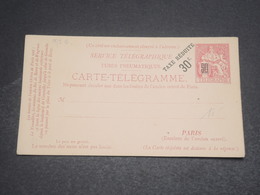 FRANCE - Entier Postal Pneumatique + Réponse , Surcharge " Taxe Réduite 30c ", Non Voyagé  - L 12295 - Pneumatic Post