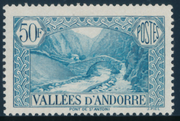 ANDORRA 1937-43 Pont De S. Antoine 50F, Yvert 92**MNH - Nuevos