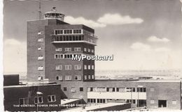 Vintage Real Photo  Postcard Control Towerfrom The Roof Gardens London Airport - Otros