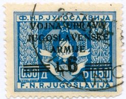 JUGOSLAVIA, AMM. MILITARE, LITORALE SLOVENO, 1947, FRANCOBOLLO USATO, 6 L. Sass. 72   Yvert Tellier YU-IS AM S3 - Occup. Iugoslava: Litorale Sloveno