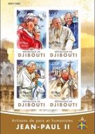 Djibouti 2016, Pope J. Paul II, Mother Teresa, Mandela, 4val In BF IMPERFORATED - Mahatma Gandhi