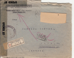 6139FM- REGISTERED COVER SENT FROM BUCHAREST TO VIENNA, MILITARY CENSORED, WW2, 1946, ROMANIA - Storia Postale