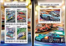 Djibouti 2016, Sport, F1 And Rally, 4val In BF +BF IMPERFORATED - Cars