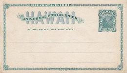 Hawaii UPU Universal Postal Union Postal Stationery Ganzsache Entier 1881 3 Cents Unused (2 Scans) - Hawaii