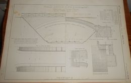 Plan D'un Passage Supérieur De 15 M De Rayon. Chemin De Fer De Saint Rambert à Grenoble. 1858 - Opere Pubbliche