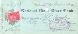 USA Check - National Black River Bank, No 8718 20.07.1899 - Schecks  Und Reiseschecks