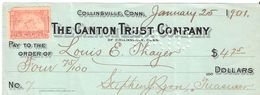 USA Check - The Canton Trust Company, No 7 - 25.01.1901 - Chèques & Chèques De Voyage