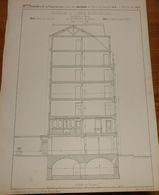 Plan D'une Maison à Loyer économique. Cité Fénelon à Paris 1858 - Travaux Publics