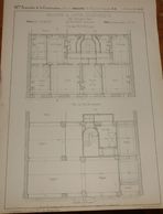 Plan D'une Maison à Loyer économique. Cité Fénelon à Paris 1858 - Travaux Publics