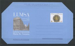 VATICAN 2009 Aérogramme Superbe LUMSA Fondazione Libera Universita Maria Ss Assunta - Storia Postale