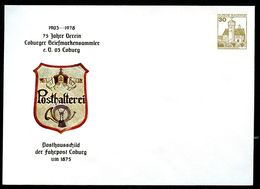 Bund PU108 C2/002 Privat-Umschlag POSTHAUSSCHILD COBURG 1875 ** 1978 - Private Covers - Mint