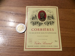 Etiquette De Vin «CORBIÈRES - Victor Bérard - Varennes Les M. (71)» - Languedoc-Roussillon