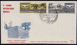 Ca0014 CONGO (Kinshasa) 1966, SG 603-4 World Meteorological Day, Journée Météorologique Mondiale, FDC - FDC