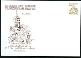 Bund PU108 D2/008a Privat-Umschlag FERNMELDETURM FRANKFURT  1978 - Privé Briefomslagen - Ongebruikt