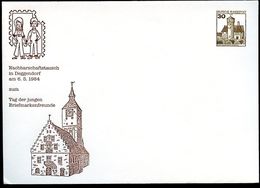 Bund PU249 D2/001 Privat-Umschlag RATHAUS DEGGENDORF 1984 - Privé Briefomslagen - Ongebruikt