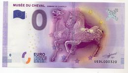 2016-2 BILLET TOURISTIQUE FRANCE 0 EURO SOUVENIR N°UEDL000320 MUSEE DU CHEVAL Verso BIGBEN N° Inférieur à 1000 - Essais Privés / Non-officiels