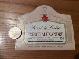 Etiquette De Vin « ROSÉ DE LOIRE - PRINCE ALEXANDRE (49) » 1993 - Vino Rosato