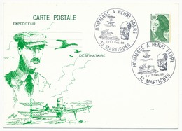 Entier Repiqué - 1,90 Liberté - Hommage à Henri Fabre - Martigues 1986 - Cartes Postales Repiquages (avant 1995)