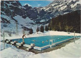 SUISSE,SWITZERLAND,SWISS,HELVETIA,SCHWEIZ,SVIZZERA ,VALAIS,LEUKERBAD,PISCINE,CARTE PHOTO KLOPFENSTEIN - Autres & Non Classés