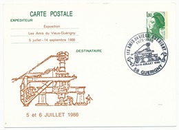 Entier Repiqué - 1,80 Liberté - Les Amis Du Vieux Guérigny - 1986 - Cartes Postales Repiquages (avant 1995)