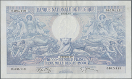 Belgium / Belgien: 10.000 Francs = 2000 Belgas 1938, P.105, Highest Denomination Of This Series And - [ 1] …-1830: Vor Der Unabhängigkeit