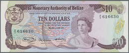 Belize: 10 Dollars 1980 P. 40, Crisp Original Condition With Only A Light Stain Dot At Upper Border, - Belice