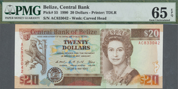 Belize: 20 Dollars 1990 P. 55, Condition: PMG Graded 65 Gem UNC EPQ. - Belize