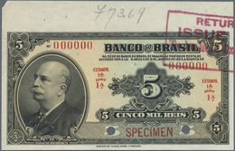Brazil / Brasilien: 5 Mil Reis 1923 Specimen P. 112s, Light Handling In Paper, Condition: XF+. - Brasile